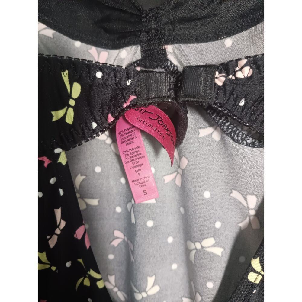 Betsey Johnson Intimates Women’s Small Black Bow Babydoll Nighty Lounge 2 Piece - Picture 4 of 6